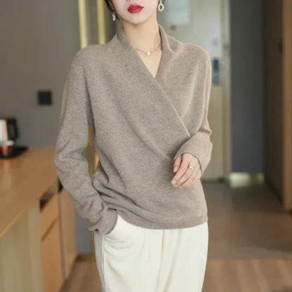 Leonie | Damen Frühlings-Wickelausschnitt-Stricktop