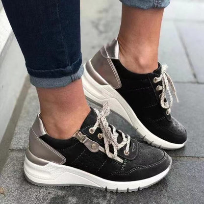 Gudrun | Damen Lässige Perforierte Schnürsneaker