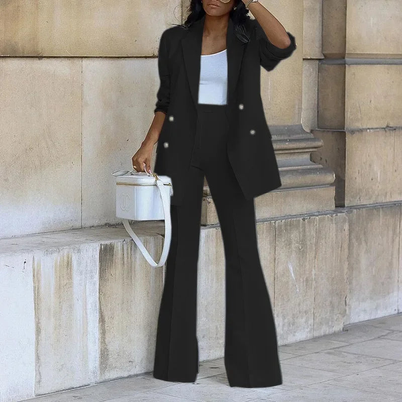 Jasmin | Schickes Formelles Anzugset mit Tailliertem Langen Blazer für Damen