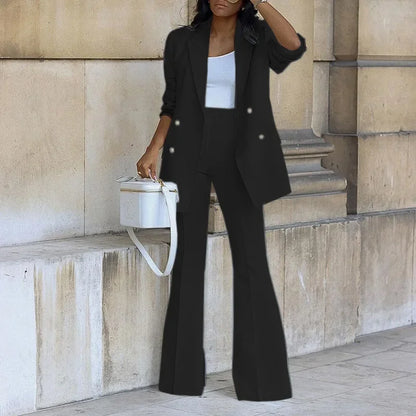 Jasmin | Schickes Formelles Anzugset mit Tailliertem Langen Blazer für Damen
