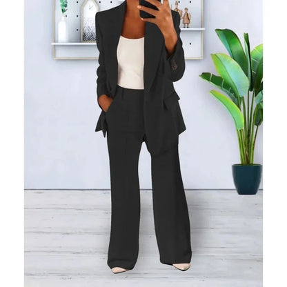 Hanna | Schickes Formelles Anzugset mit Tailliertem Langen Blazer für Damen
