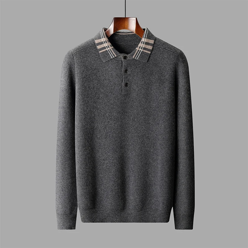 Patrick | Herren Herbst Klassischer Strick-Polopullover