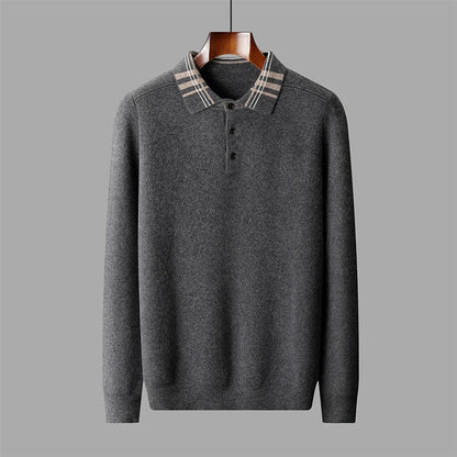 Patrick | Herren Herbst Klassischer Strick-Polopullover