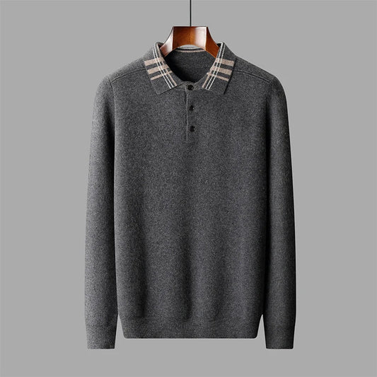Patrick | Herren Herbst Klassischer Strick-Polopullover