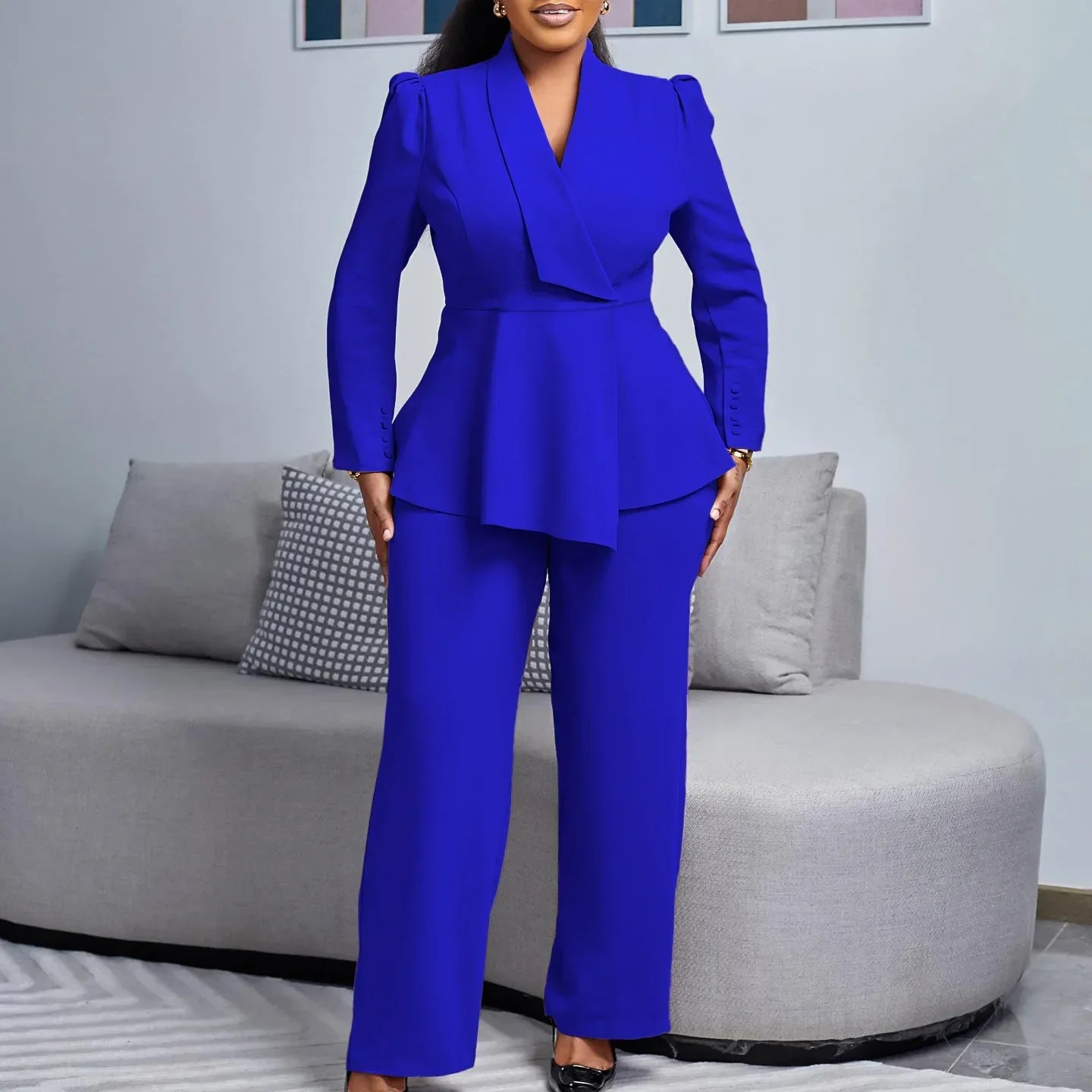 Jana | Schickes Formelles Anzugset mit Tailliertem Langen Blazer für Damen