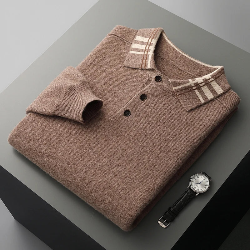 Patrick | Herren Herbst Klassischer Strick-Polopullover