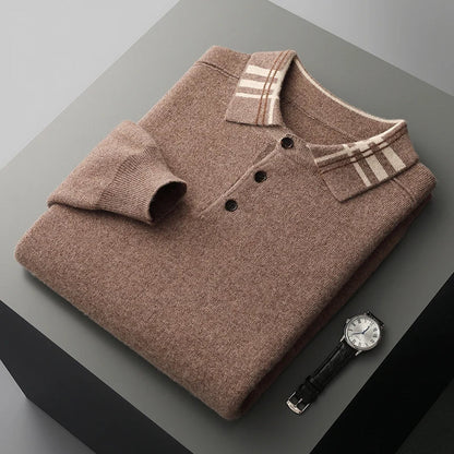 Patrick | Herren Herbst Klassischer Strick-Polopullover