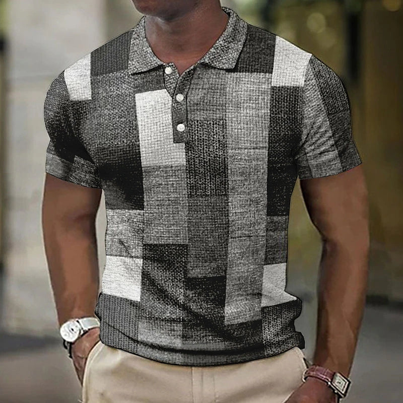 Bernd | Herren Stylisches Polohemd mit Grafik-Blockdesign