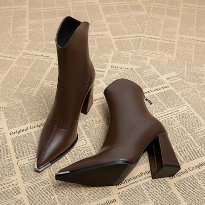 Jasmin | Damen-Frühjahrs-Stiefeletten mit spitzer Kappe und Absatz