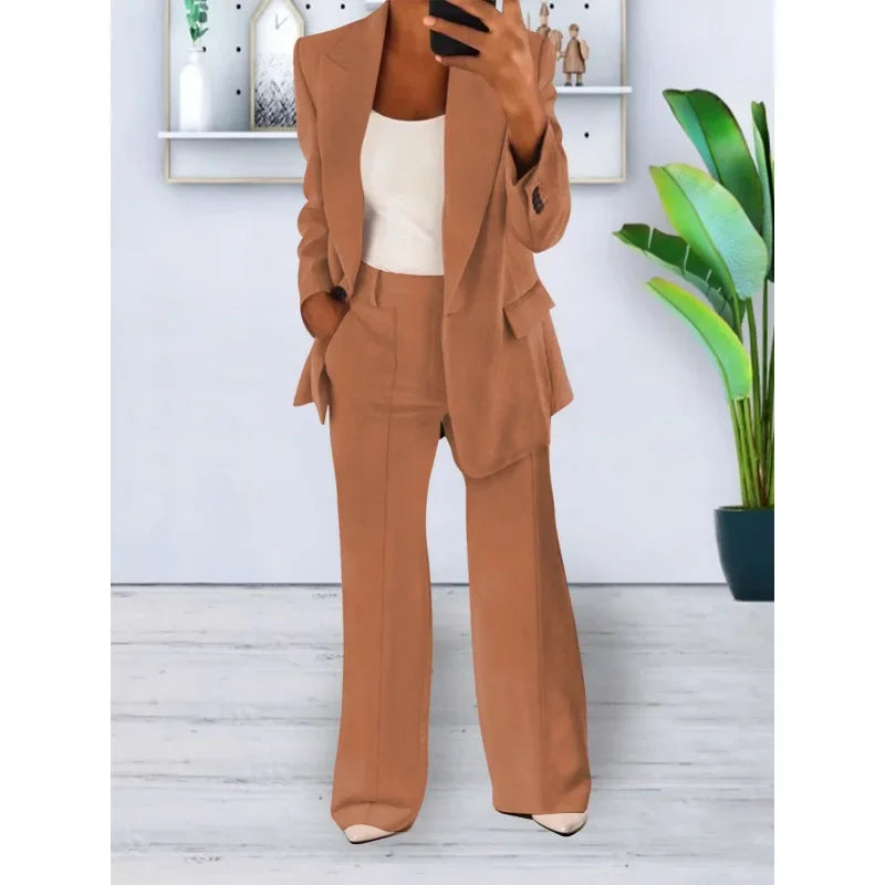 Hanna | Schickes Formelles Anzugset mit Tailliertem Langen Blazer für Damen