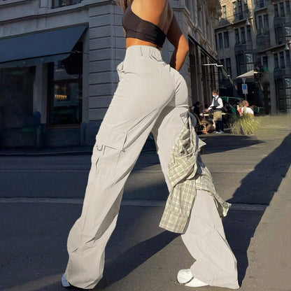 Anja | Damen Streetwear Cargohose mit Weitem Bein