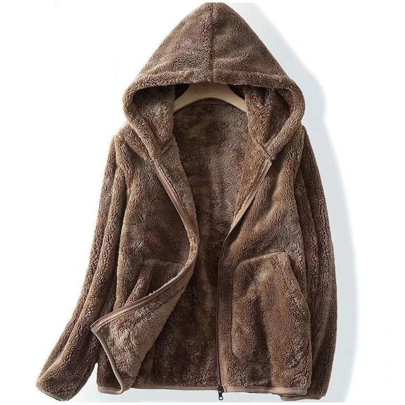 Lydia | Damen Winter-Kuschelige Kapuzenjacke mit Reißverschluss