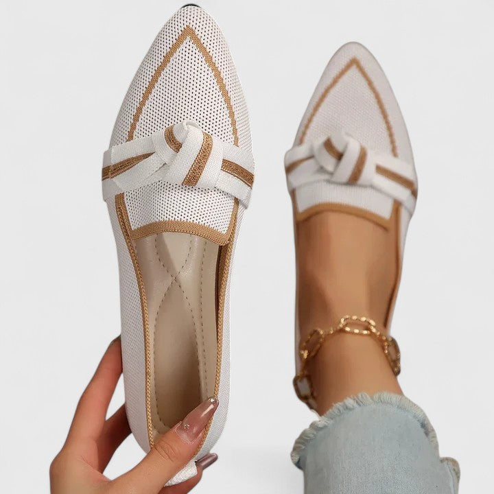 Magdalena | Damen Frühlings Legere Flats mit Knoten-Detail