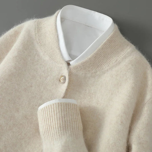 Johanna | Damen Gemütlicher Langarm-Cardigan mit Knöpfen
