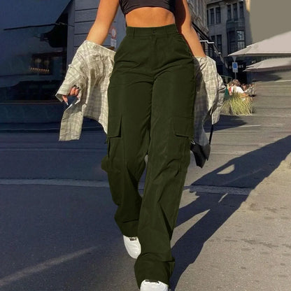 Anja | Damen Streetwear Cargohose mit Weitem Bein