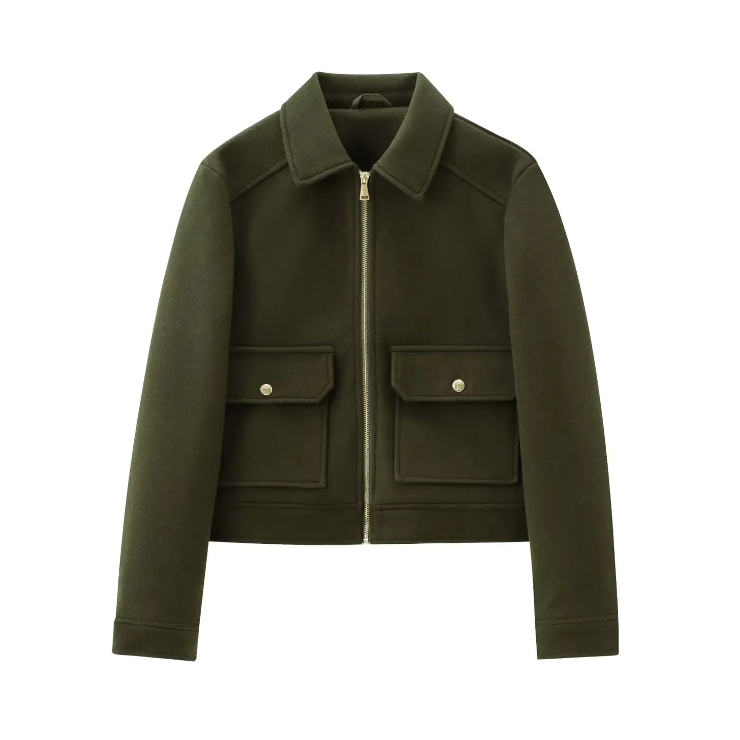 Jasmin | Damen Kurze Utility-Jacke mit Reißverschluss vorne