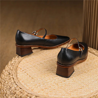 Maria | Damen Frühlings-Sandalen mit Riemen und Blockabsatz