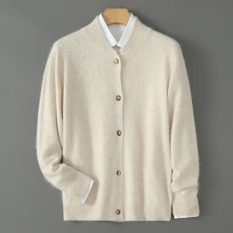 Johanna | Damen Gemütlicher Langarm-Cardigan mit Knöpfen