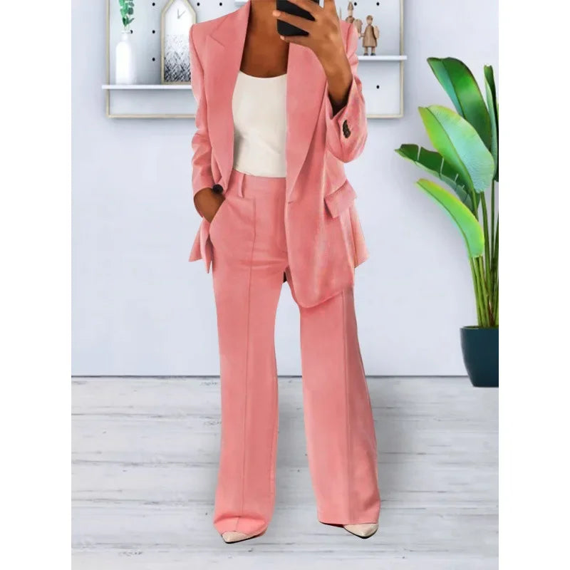 Hanna | Schickes Formelles Anzugset mit Tailliertem Langen Blazer für Damen