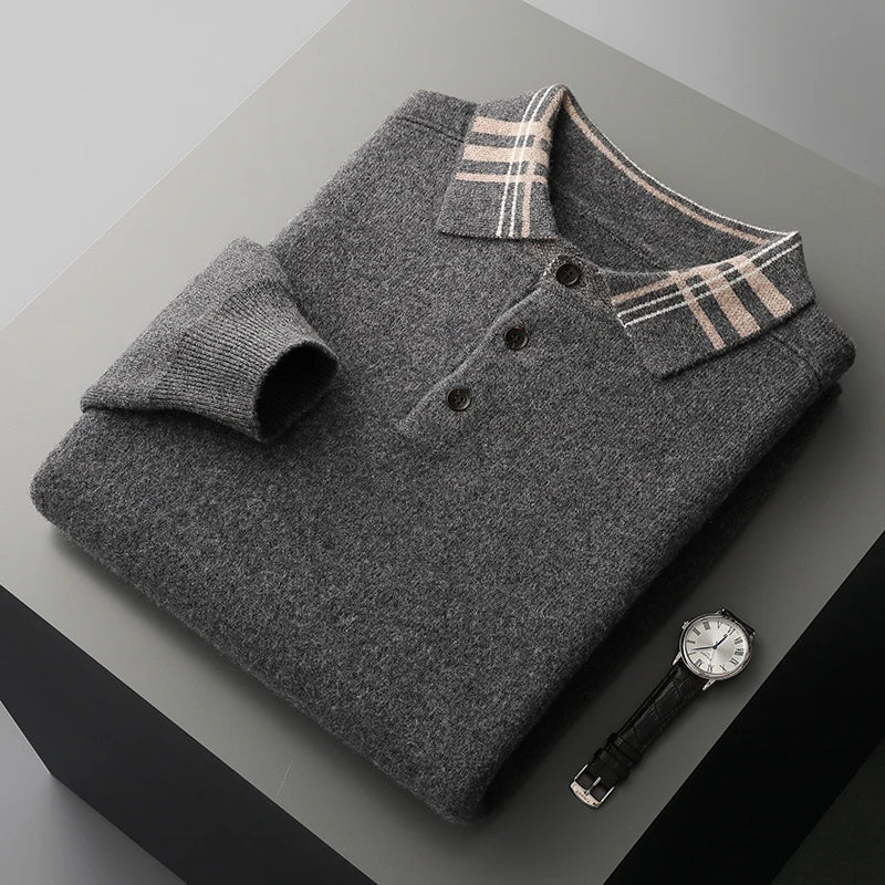 Patrick | Herren Herbst Klassischer Strick-Polopullover