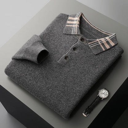 Patrick | Herren Herbst Klassischer Strick-Polopullover
