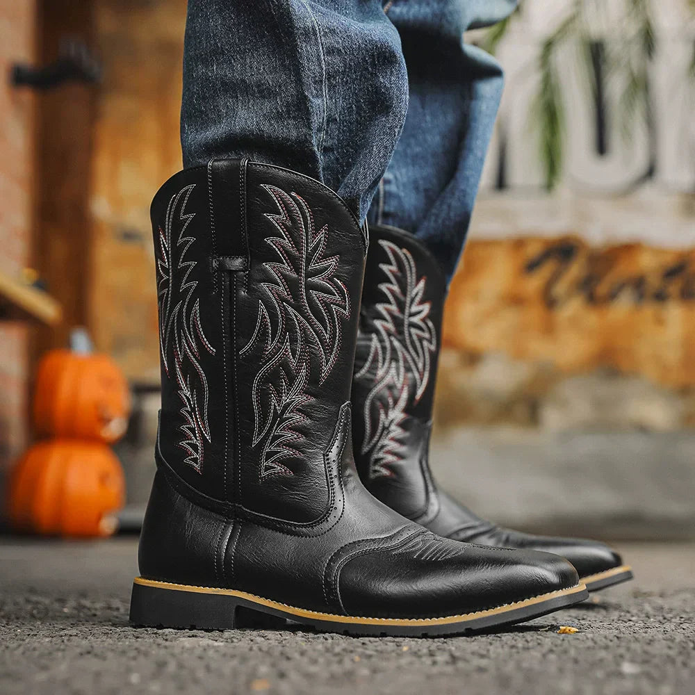 Hugo | Herren Klassische Westernstiefel mit Rundspitze