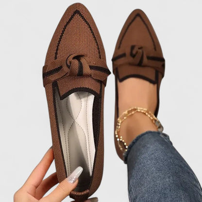 Magdalena | Damen Frühlings Legere Flats mit Knoten-Detail