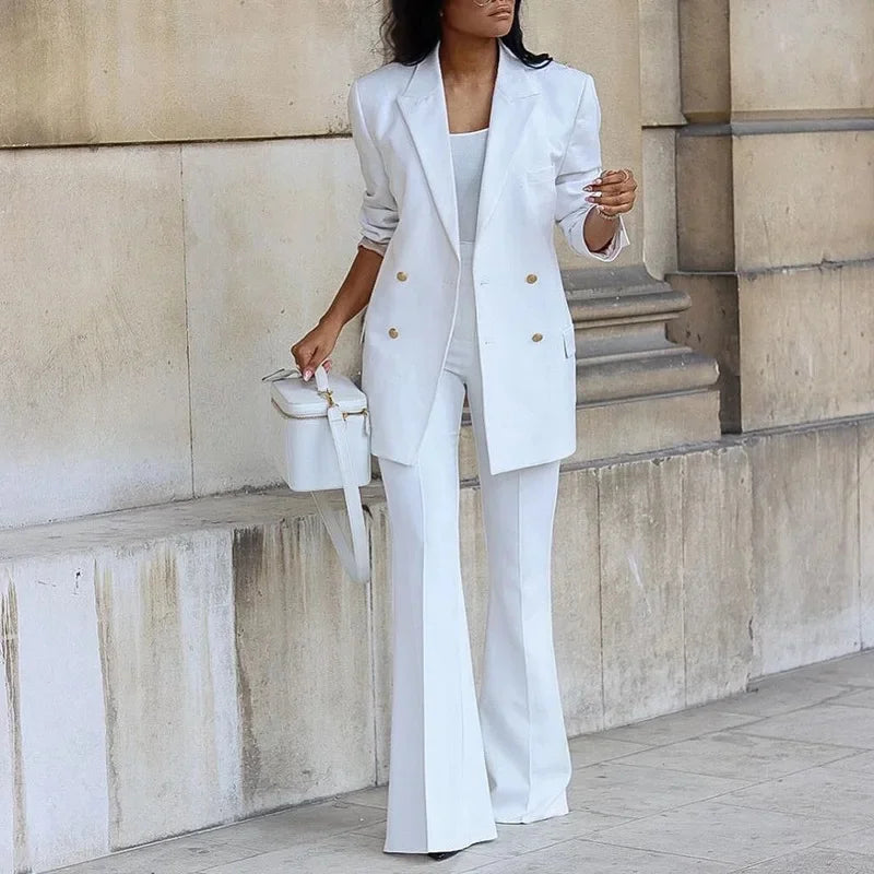 Jasmin | Schickes Formelles Anzugset mit Tailliertem Langen Blazer für Damen