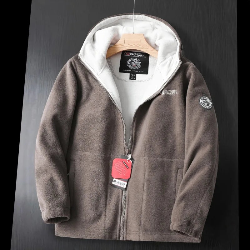 Sebastian | Herren Outdoor Warme Kapuzen-Fleecejacke