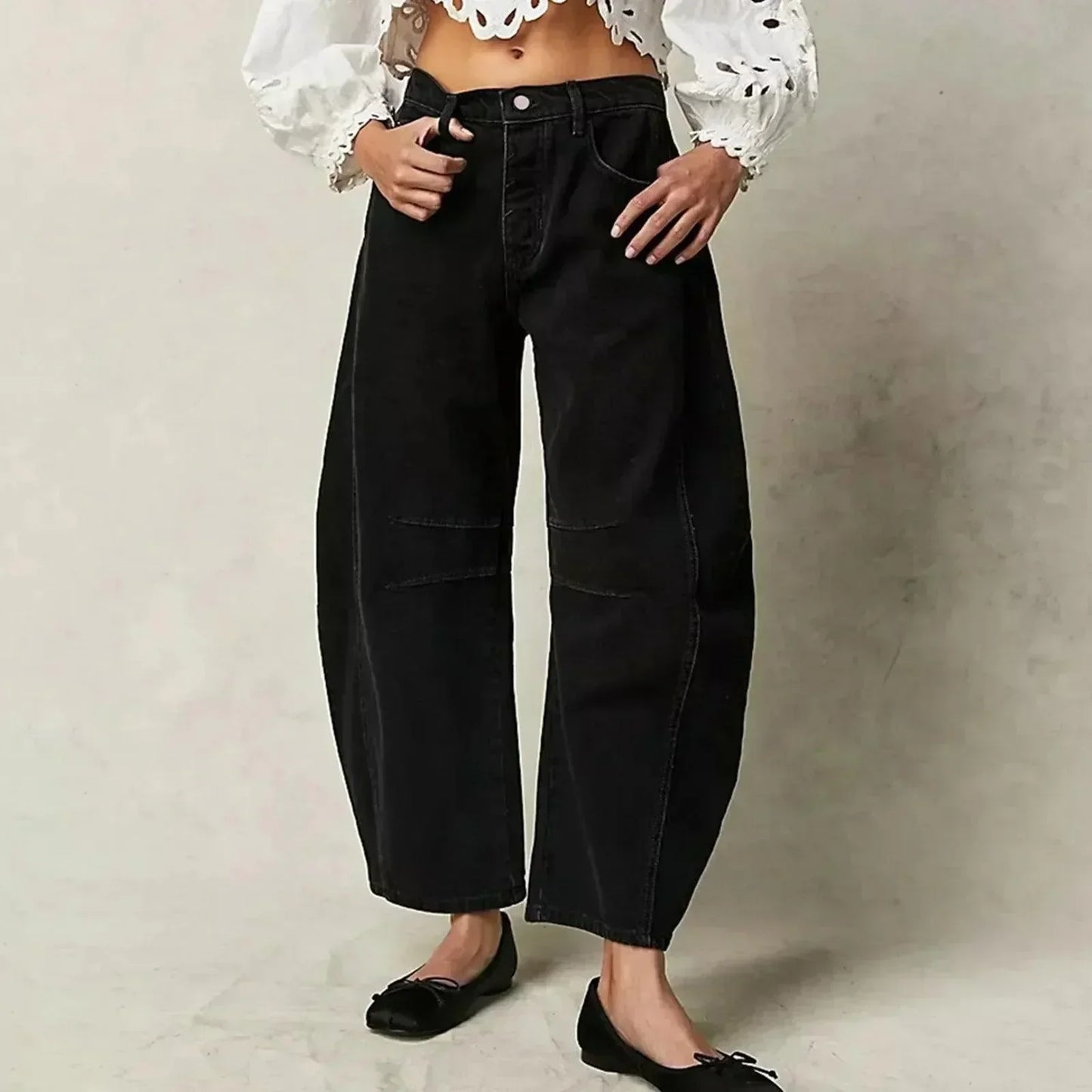 Leonie | Damen Locker geschnittene High-Waist Freizeitjeans