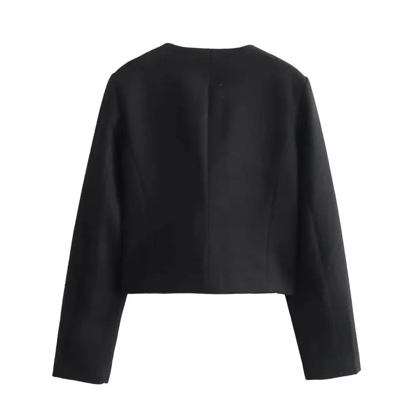 Johanna | Damen Klassische Kurzjacke mit Knopfleiste vorne