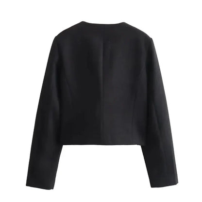 Johanna | Damen Klassische Kurzjacke mit Knopfleiste vorne