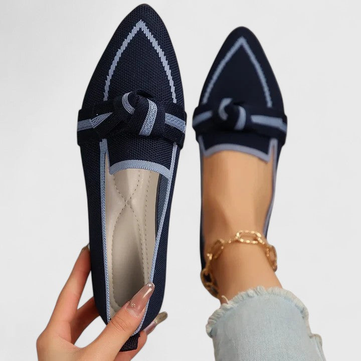 Magdalena | Damen Frühlings Legere Flats mit Knoten-Detail
