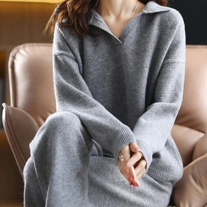 Tamara | Damen Herbst Zweiteiliges Lounge-Ensemble Set