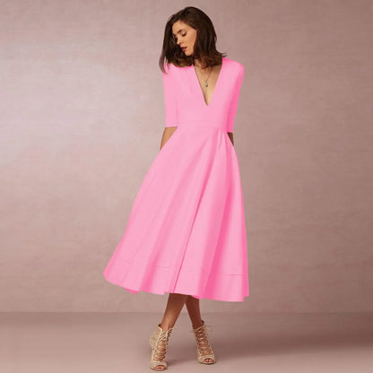 Sabina | Damen Fließendes Midi-Kleid