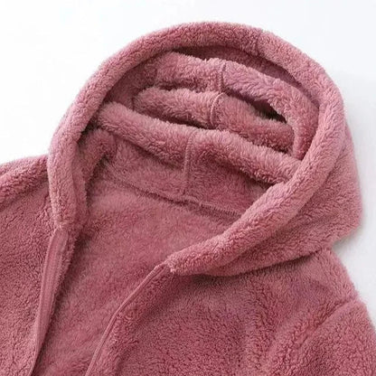 Lydia | Damen Winter-Kuschelige Kapuzenjacke mit Reißverschluss