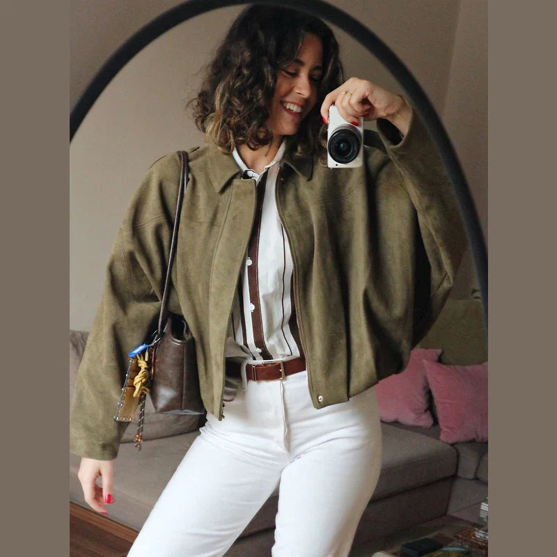 Anke | Damen Modejacke mit überschnittenen Schultern und lockerer Passform