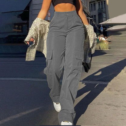 Anja | Damen Streetwear Cargohose mit Weitem Bein