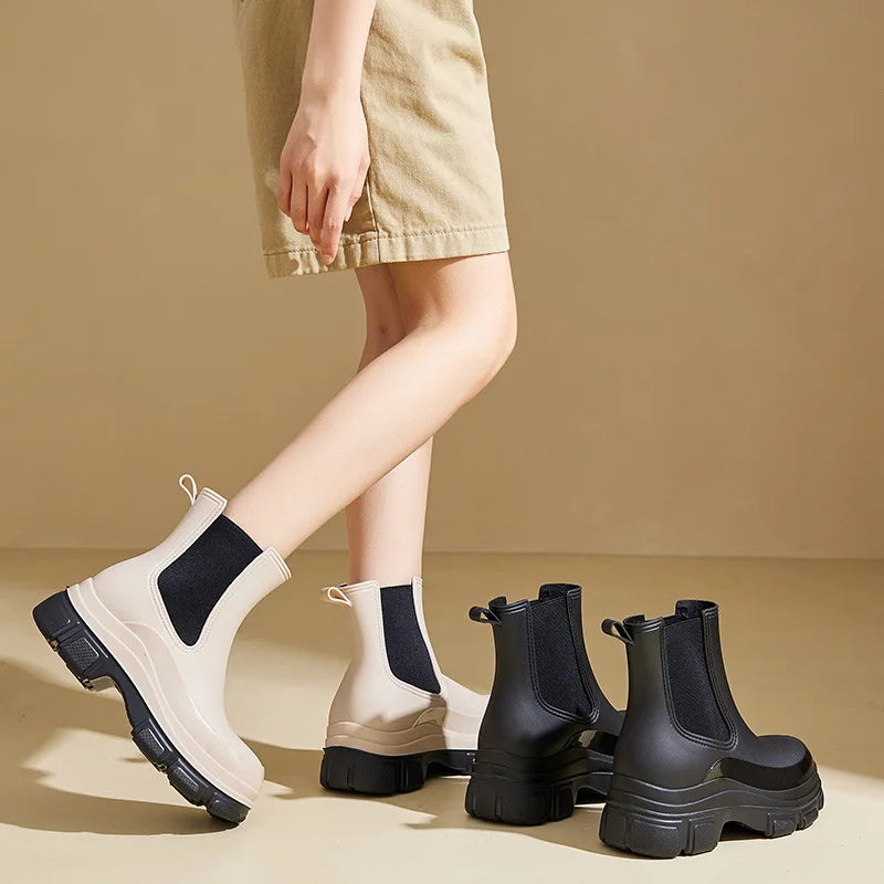 Jacqueline | Damen Modische Knöchelstiefel mit runder Spitze
