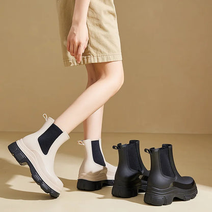 Jacqueline | Damen Modische Knöchelstiefel mit runder Spitze