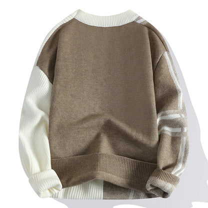 Paul | Herren Winter-Colorblock-Rundhals-Pullover
