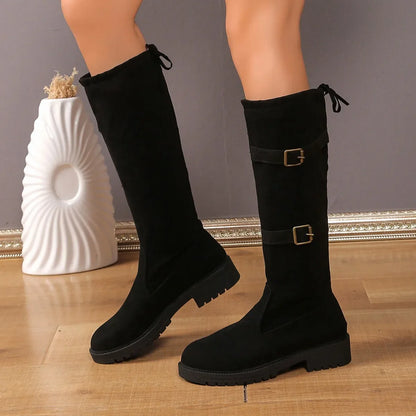 Johanna | Damen Modische Schlupfstiefel mit Schnalle