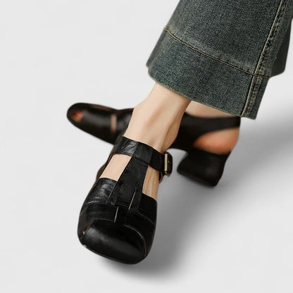 Julia | Damen Retro Geschlossene Zehen Chunky Sandalen