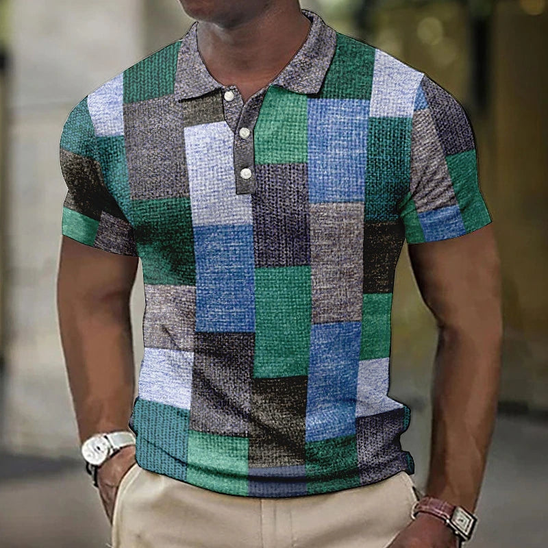Bernd | Herren Stylisches Polohemd mit Grafik-Blockdesign
