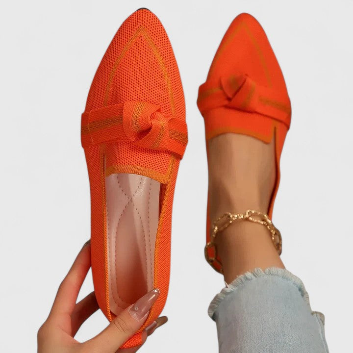Magdalena | Damen Frühlings Legere Flats mit Knoten-Detail