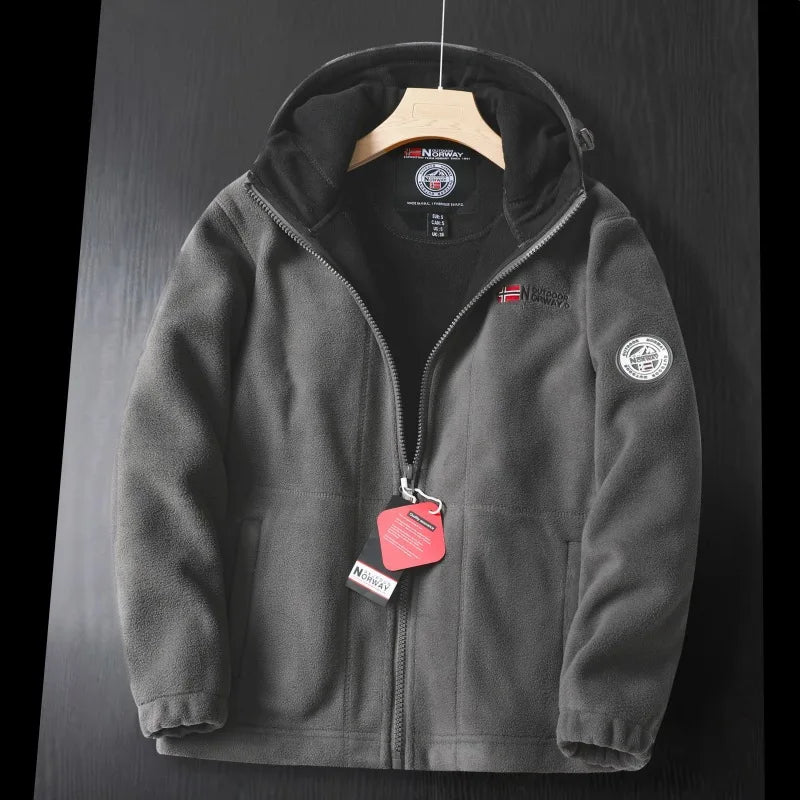 Sebastian | Herren Outdoor Warme Kapuzen-Fleecejacke