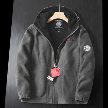 Sebastian | Herren Outdoor Warme Kapuzen-Fleecejacke