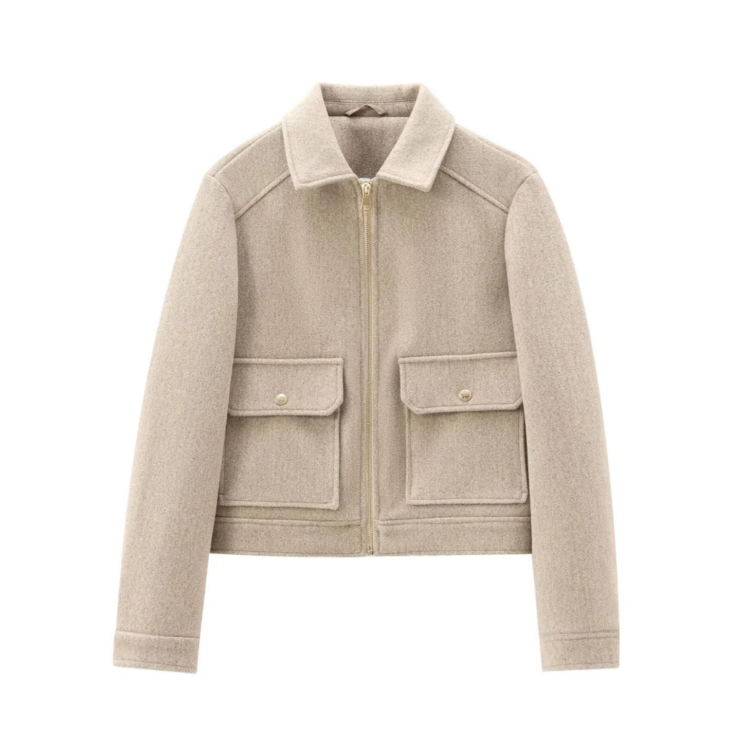 Jasmin | Damen Kurze Utility-Jacke mit Reißverschluss vorne