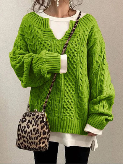 Nicole | Damen Übergroßer Winter-Strickpullover