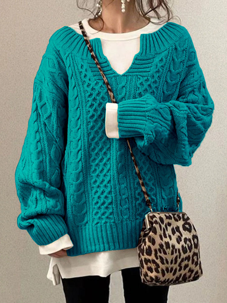 Nicole | Damen Übergroßer Winter-Strickpullover